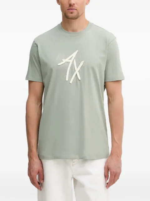 Armani Exchange logo-print appliqué T-shirt Green XM002482AF1