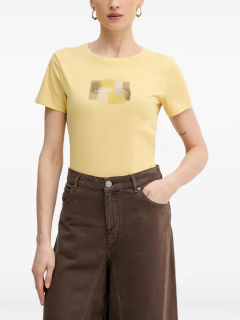 Armani Exchange logo-print graphic-print T-shirt Yellow XW002322AF10356