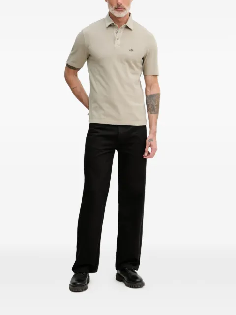 Armani Exchange logo-embroidered polo shirt Neutrals XM002408AF13055