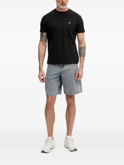 Armani Exchange textured logo-print T-shirt Black XM002453AF10337