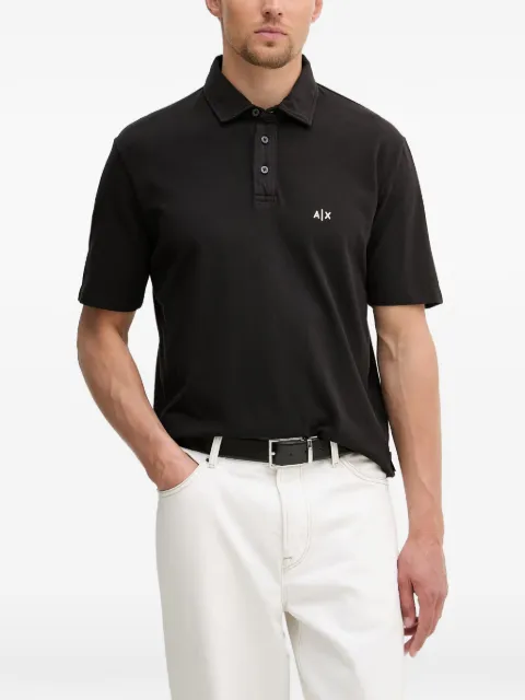 Armani Exchange logo-embroidered piqué polo shirt Blue XM002408AF13055