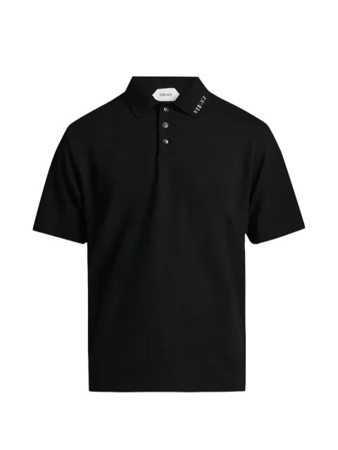 Versace logo-embroidered polo shirt Black 10260161A18696