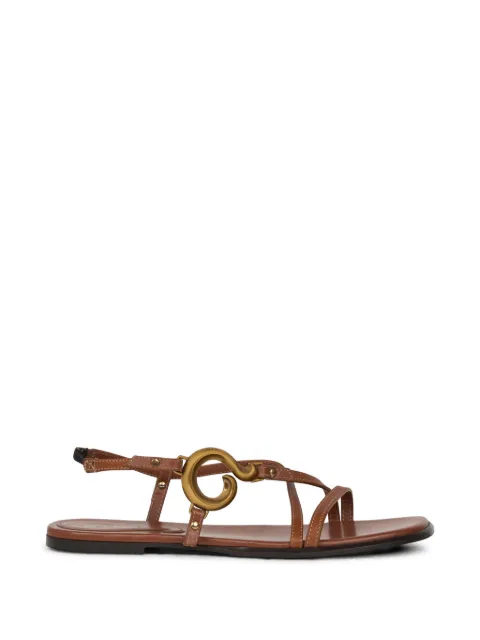 ETRO strappy leather flat sandals Brown WS4F0051AP461