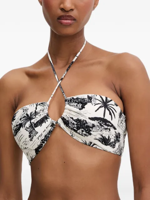 Karl Lagerfeld scenic-print halterneck bikini White B2W460551GW