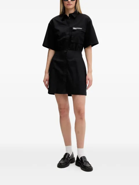 Karl Lagerfeld Jeans cut-out logo-waistband dress Black B2W13035999