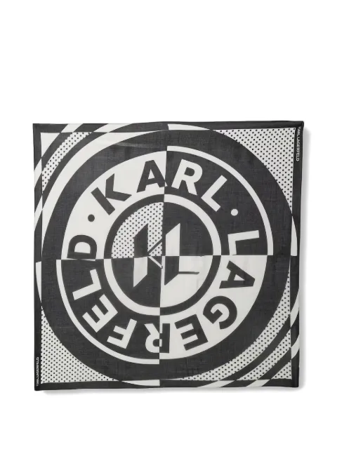 Karl Lagerfeld logo-print scarf Black B2W33041998