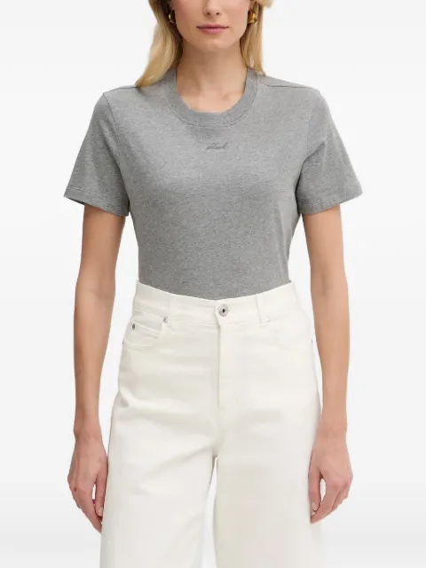 Karl Lagerfeld logo-embroidered T-shirt Grey B2W17094257