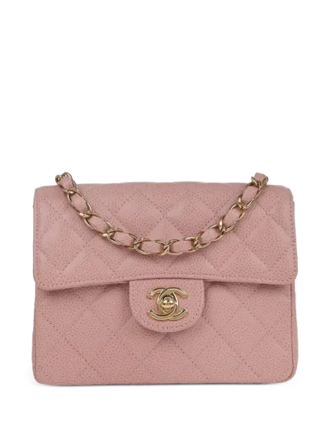 CHANEL Pre-Owned 2003 mini Classic Square Flap CC turn-lock crossbody bag Pink 136466