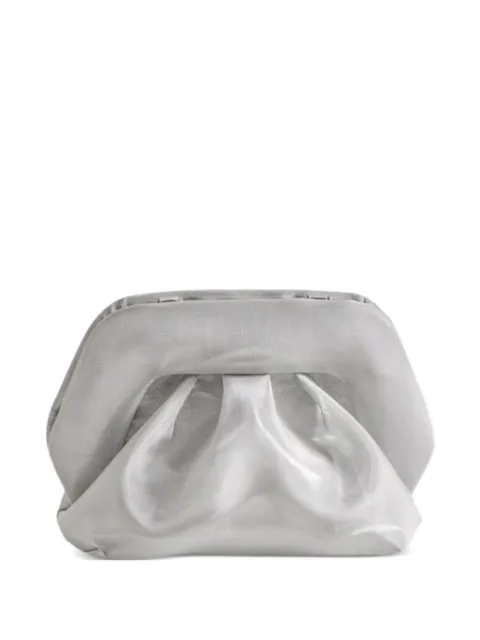 Themoirè ruched-detail clutch bag Silver 261WTMBS0OORL