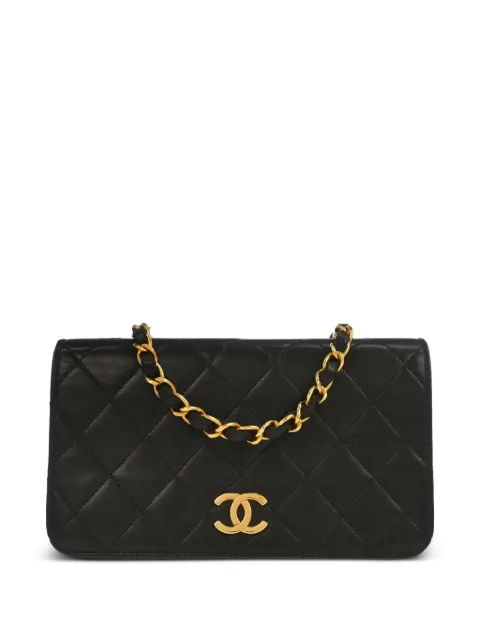 CHANEL Pre-Owned 1997-1999 Full Flap diamond-quilted mini bag Black 136114