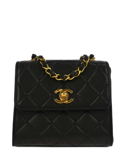 CHANEL Pre-Owned 1994-1996 CC turn-lock straight-flap mini bag Black 136085