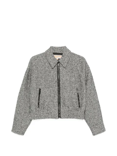Michael Kors tweed zip-up jacket Black MT620LUH6U
