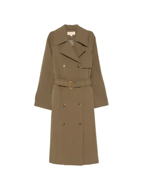 Michael Kors double-breasted belted trench coat Green MS620FLKMY