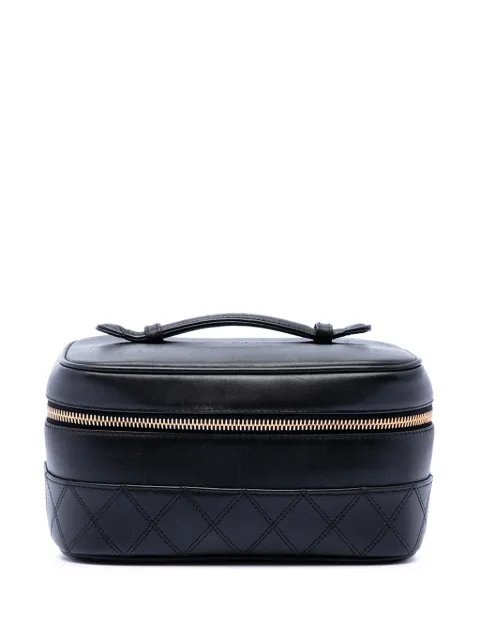 CHANEL Pre-Owned 1994-1996 CC Quilted Lambskin Case vanity bag Black V4TJXDB4MJ7U3LJK