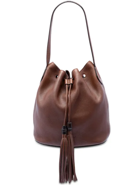 Gucci Pre-Owned 2016-2026 Calfskin Lady Tassel bucket bag Brown UKZ5GG8F4U5CW5WD