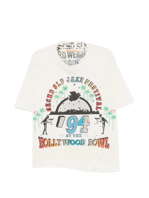 SECND SLF graphic-print distressed T-shirt White HBWLSS