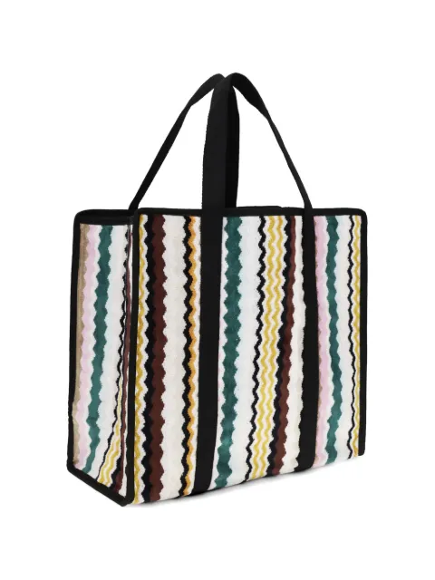 Missoni Aura zigzag-print tote bag White 1F3OG00005