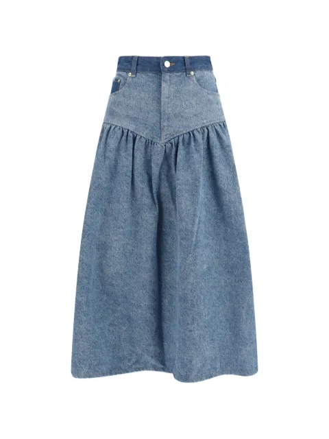 GANNI patchwork denim skirt Blue A1090247