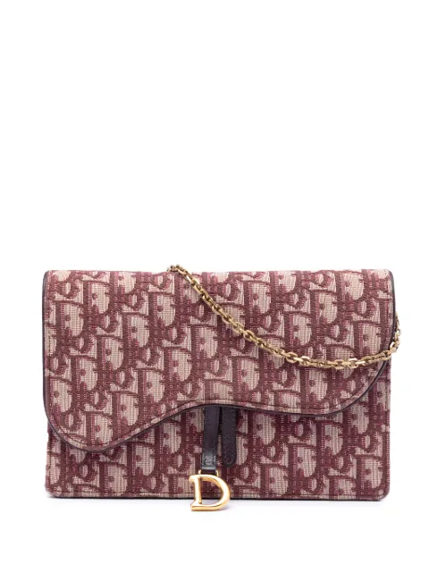 Christian Dior Pre-Owned 2019 Oblique Canvas Saddle Wallet On Chain crossbody bag Red LWR3R268UQB7FGIM