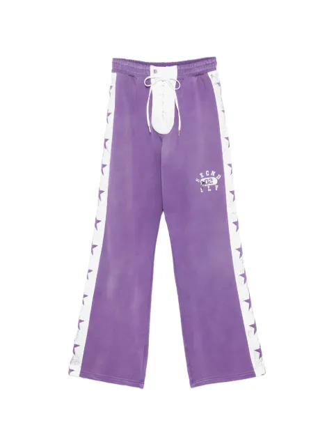 SECND SLF lace-up star-print track pants Purple ALSTPA