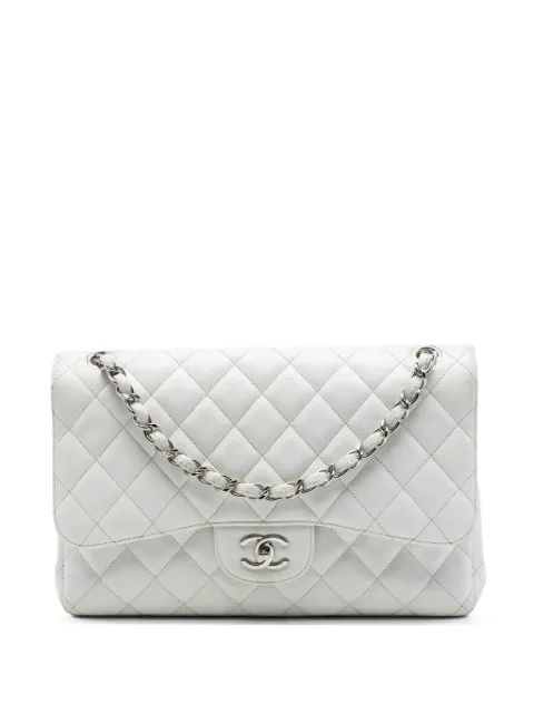 CHANEL Pre-Owned 2010-2011 Jumbo Classic Caviar Double Flap shoulder bag White DTTYO02WA81NKO2Y