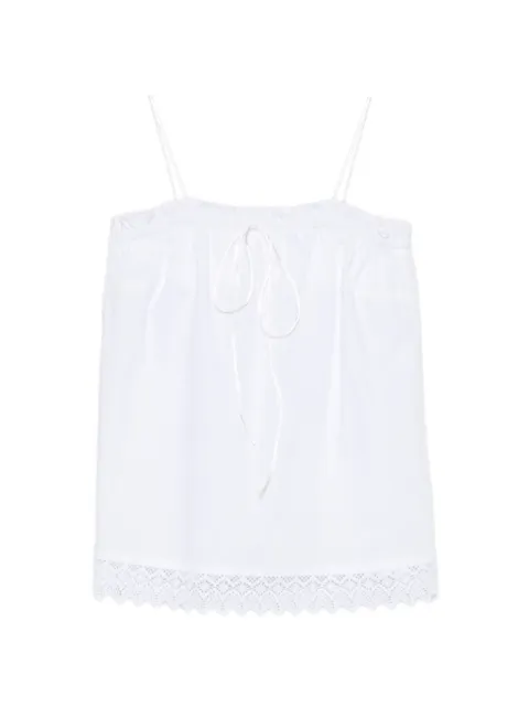 THE NINA STUDIO lace-detail ruffled top White N2747