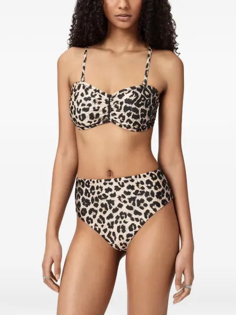 AllSaints Court leopard-print bikini top Neutrals W007WE