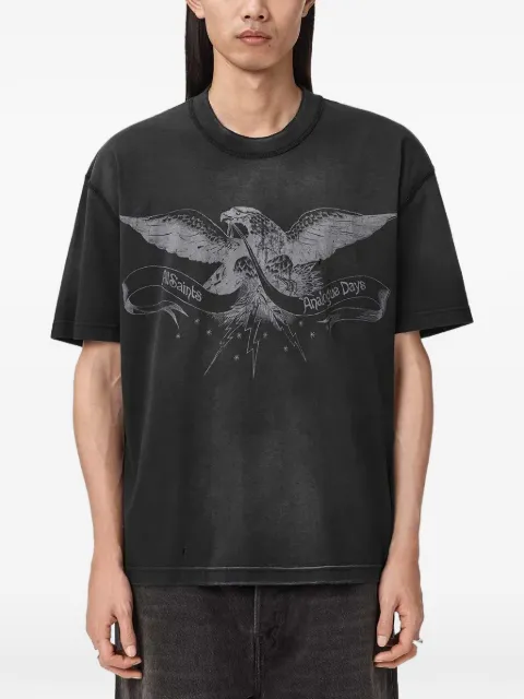 AllSaints eagle-print short sleeve boxy T-shirt Black M010PE