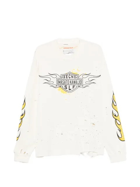 SECND SLF crystal-embellished distressed sweater Neutrals MASSLS