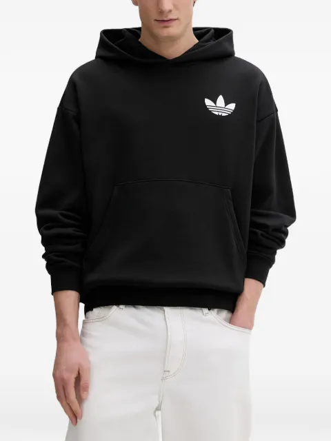 adidas World Wide Hoops logo-print pouch-pocket hoodie Black KA9358