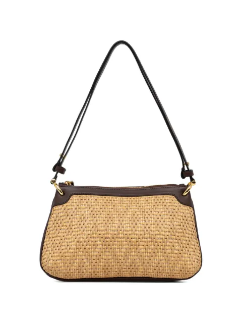 Pollini woven-design leather-trim shoulder bag Neutrals PC4452PP0OQM1