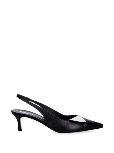 Pollini contrast-panel slingback pumps Black SA10095M1OTE100A
