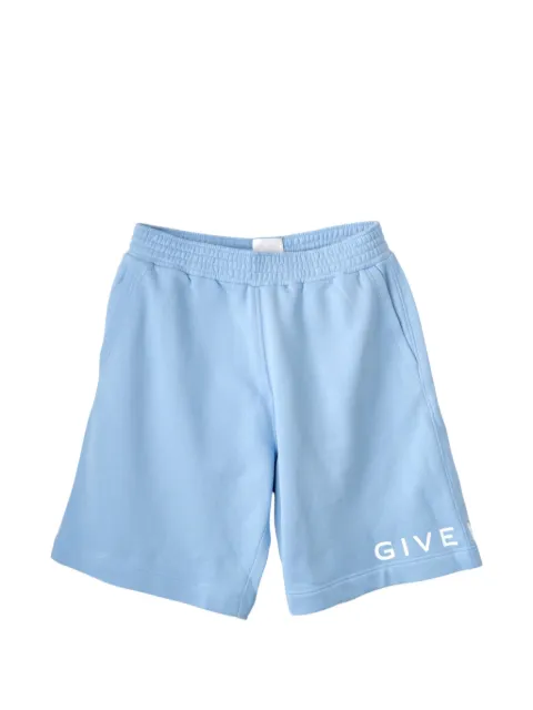 Givenchy logo-print boxy shorts Blue BM716G3YAC