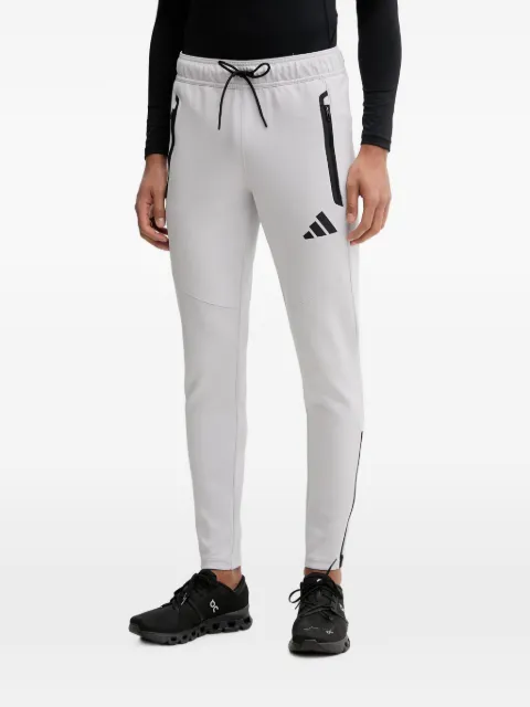 adidas logo-print zip-cuff track pants Grey KF6071
