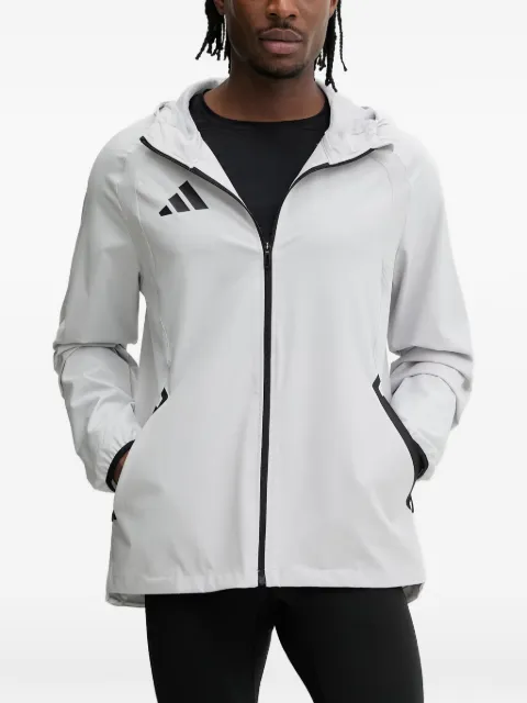 adidas Travel logo-print hooded jacket Grey KD3336
