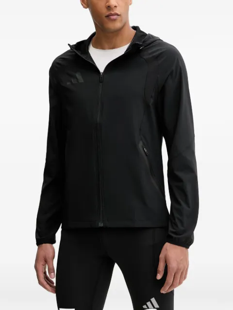 adidas Travel hooded logo-print jacket Black JM5539