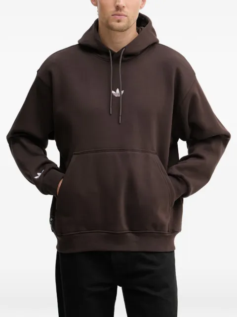 adidas Trefoil graphic-print hoodie Brown KC7915