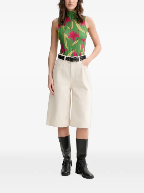 adidas x Farm Rio floral-print sleeveless bodysuit Green KD4637