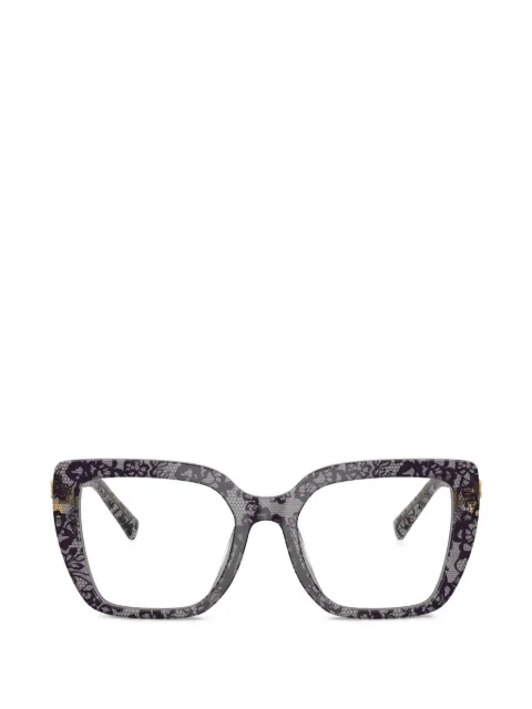 Dolce & Gabbana Eyewear Devotion lace-print glasses Black DG3441