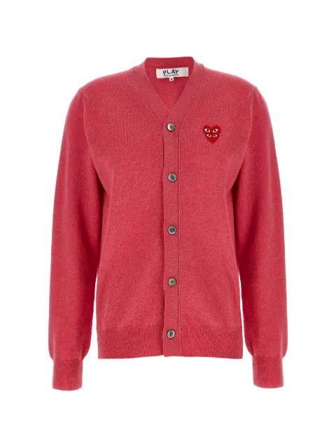 Comme Des Garçons Play double red emblem cardigan Pink AXN0764