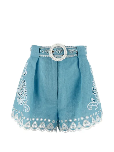 FARM Rio Romantic Richelieu cut-out shorts Blue 349648L0003