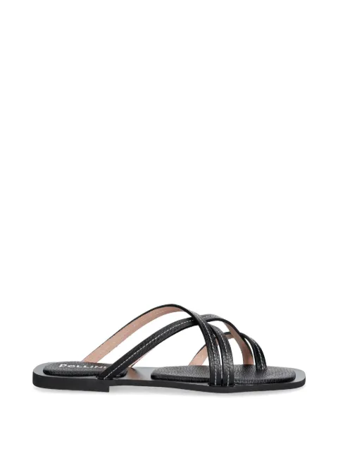 Pollini strappy contrast-stitch sandals Black SA28261G0OTD0000