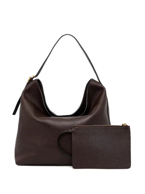 Pollini pebbled leather buckle-detail tote bag Brown PC4436PP1OQD0