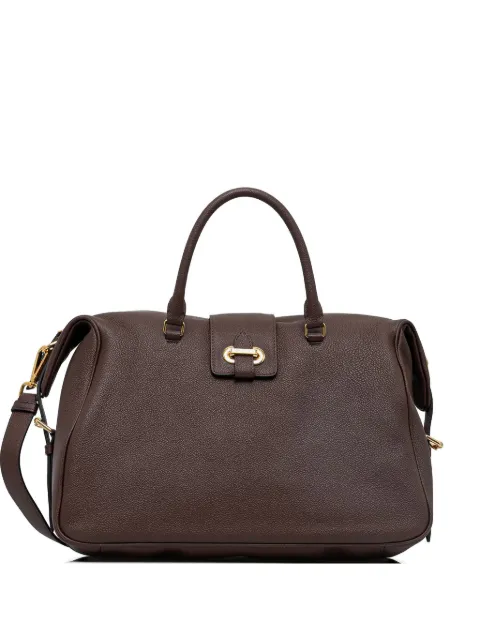 Pollini grained-effect logo-buckle cross-body bag Brown PC4432PP1OQC0