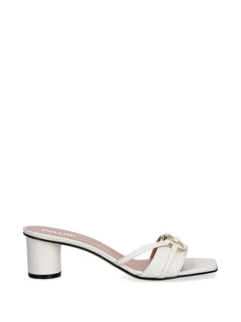 Pollini ring-detail pebble-grain sandals White SA28035M1OTD0101