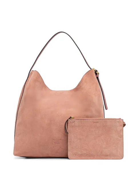 Pollini Viktoria suede pouch-detail tote bag Pink PC4436PP1OQL1