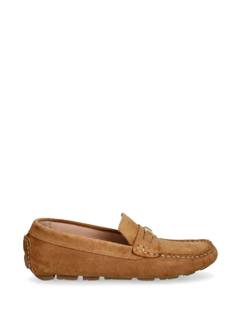 Pollini logo-plaque suede loafers Brown SA10151G1OTF0105