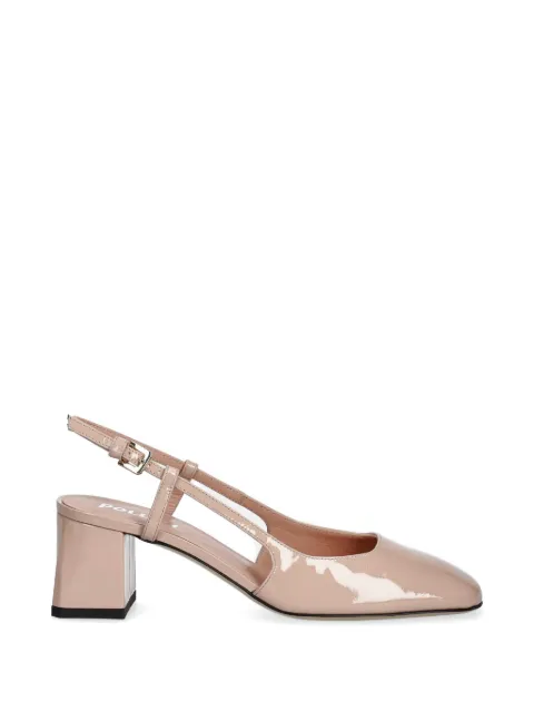 Pollini patent-leather slingback pumps Neutrals SA10055M1OTB0609