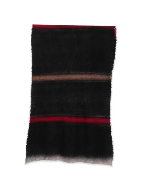 Faliero Sarti Eros striped frayed-edge scarf Black I270517