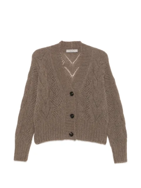 D.Exterior pointelle-knit button-up cardigan Brown 6319312VIS